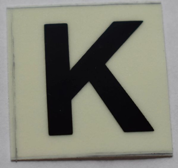 PHOTOLUMINESCENT DOOR NUMBER K SIGN PHOTOLUMINESCENT DOOR NUMBER K SIGN