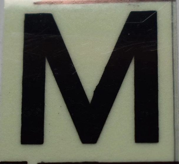 PHOTOLUMINESCENT  DOOR NUMBER M SIGN PHOTOLUMINESCENT  DOOR NUMBER M SIGN