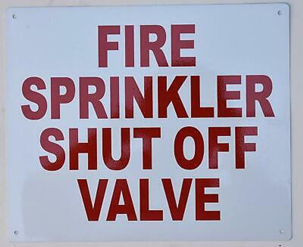 Fire Sprinkler Shut-Off Valve Sign