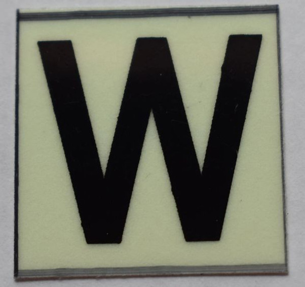 PHOTOLUMINESCENT DOOR NUMBER W SIGN PHOTOLUMINESCENT DOOR NUMBER W SIGN