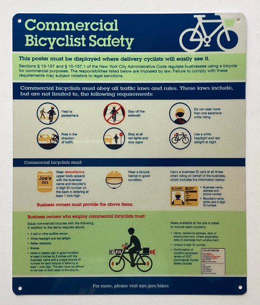 NYC Commercial Bicyclist SignRestaurant sign