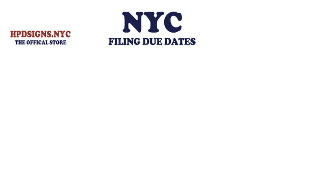 NY filing  Due dates NY filing  Due dates