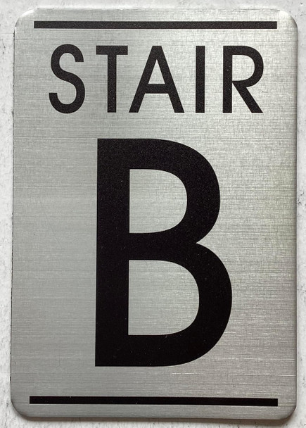 Stair number SIGN, SILVER, SIZE 4x5.75 inch, DOUBLE SIDED TAPE, aluminum, rust free Stair number SIGN, SILVER, SIZE 4x5.75 inch, DOUBLE SIDED TAPE, aluminum, rust free