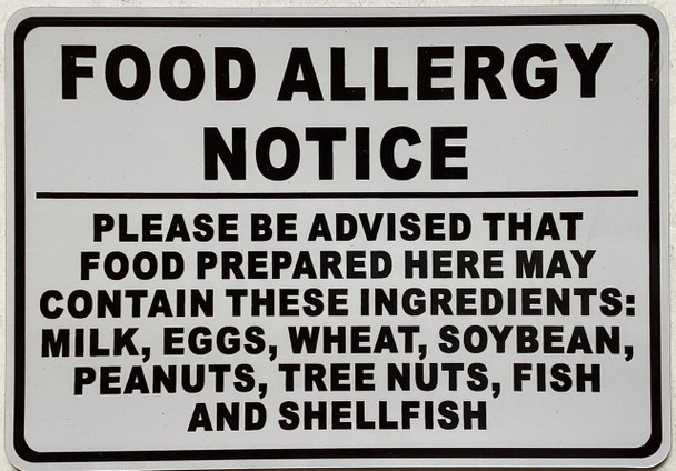 Chef Refrigerator magnet Food Allergy Notice - Restaurant food allergy sign Chef Refrigerator magnet Food Allergy Notice - Restaurant food allergy sign