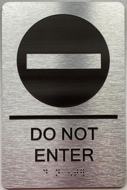 DO NOT ENTER sign with Raised letters/Image & Grade 2 Braille - Includes Red Adhesive pad for Easy Installation DO NOT ENTER sign with Raised letters/Image & Grade 2 Braille - Includes Red Adhesive pad for Easy Installation