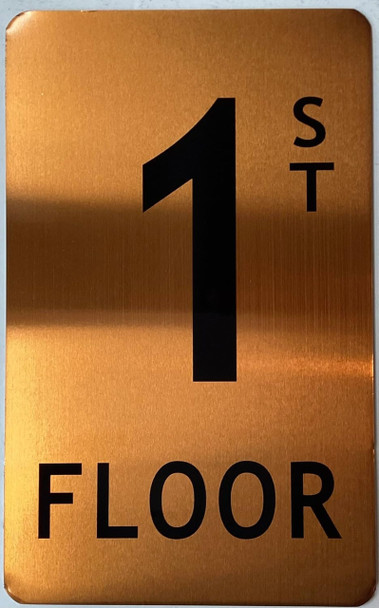GOLD FLOOR NUMBER SIGN, aluminum, Size 5x8 inch The Gold Mountain Line GOLD FLOOR NUMBER SIGN, aluminum, Size 5x8 inch The Gold Mountain Line