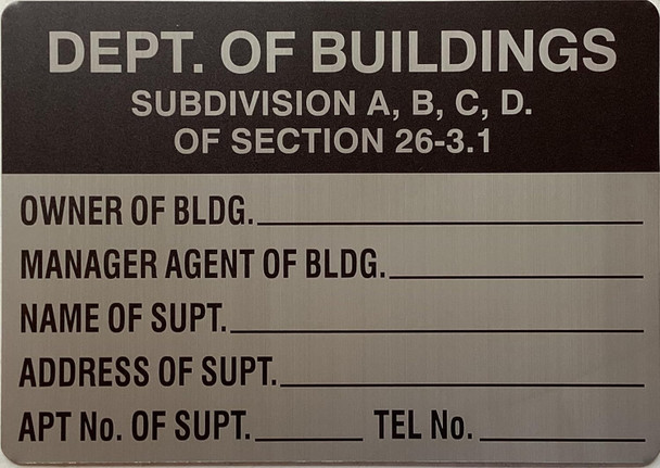 Department of Buildings subdivision abcd sign sign Brushed Silver Aluminum Wall Mount | Rust-Free, Durable | Double-Sided Tape I Easy Installation -7x10 Inch_-red20250404 Department of Buildings subdivision abcd sign sign Brushed Silver Aluminum Wall Mount | Rust-Free, Durable | Double-Sided Tape I Easy Installation -7x10 Inch_-red20250404