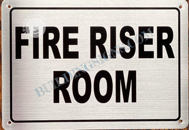 Gas Riser Sign FIRE Riser Room Sign (Silver- Brush Aluminium, 7X10,Rust Free-Aluminium ...