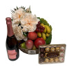 Valentines Day Gifts | Fruit, Chandon & Wild Silk Roses Gift Basket