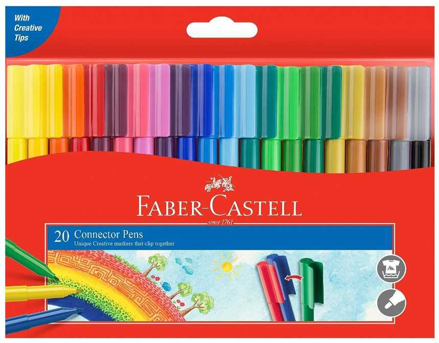 Faber Castell Connector Pens - Colour Marker 20 Pack