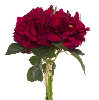 Wild Roses Bouquet Silk Dark Red