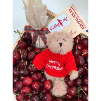 Christmas Hampers with Cherries Pudding and Teddy