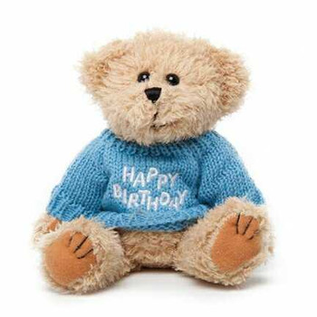 Birthday Message Bear | Blue Top