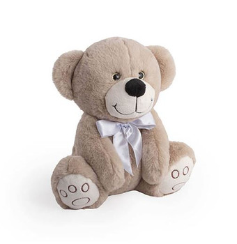 Alec Bear with Bow | Brown Soft Teddy Bear