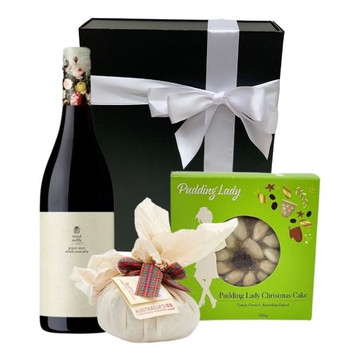 Christmas Cake Gift Baskets with Red Wine
