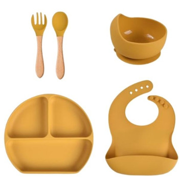 Silicone Baby Feeding Set - Yellow