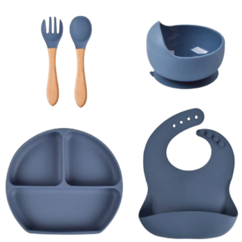 Silicone Baby Feeding Set - Blue