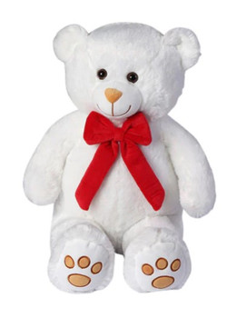 Large Teddy Bear - Kyle White with Red Bow