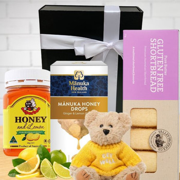 Get Well Honey Tea Biscuit & Bear Boxed Gift