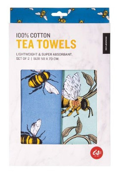 100% Cotton Bee Tea Towel 50x70cm Set of 2