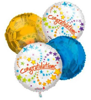 4 x Foil Balloon 9" Congratulations