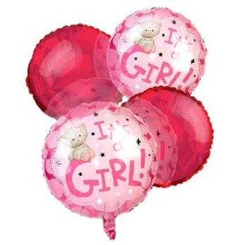 4 x Foil Balloon Bouquet 9" Its a Girl