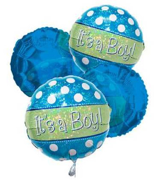 4 x Foil Balloon Bouquet 9" Its a Boy