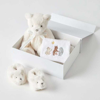Cream Teddy Hamper Gift Set | Gifts for Baby