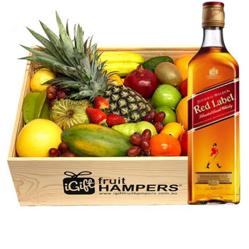 Johnnie Walker Red Label Scotch Whisky Fruit Hamper