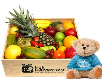 Happy Birthday Gift Hamper with Blue Message Bear