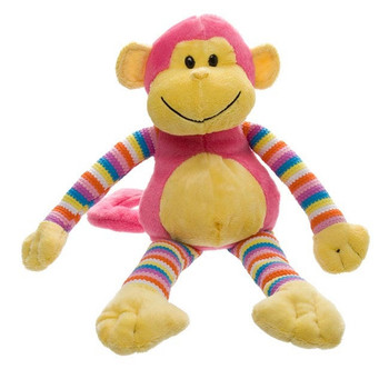 Australian Milo Monkey Bright Striped Hot Pink Soft Toy