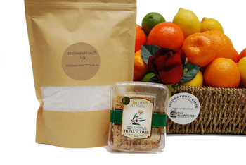 Get well basket with Epsom Bath Salts + Honeycomb