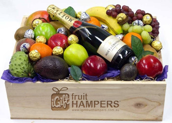 Moet Champagne & Ferrero Chocolate Fruit Hamper