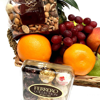Little Fruit Basket with Nuts and Chocolates