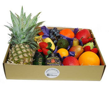 Fruit Hampers + Champagne + Hibiscus Flowers