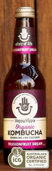 Organic Kombucha + Passionfruit 330mL - Happy Hippie