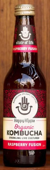 Organic Kombucha + Raspberry 330mL - Happy Hippie - Organic