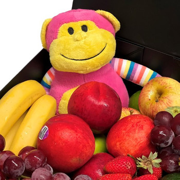 New Baby Hamper with Pink Funky Monkey Soft Toy