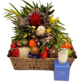 Native Flowers and Luxury Candle Gift Basket