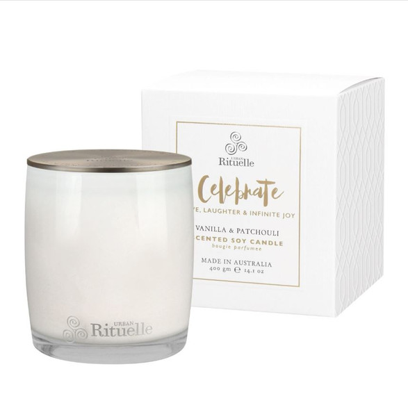 Celebrate | Vanilla & Patchouli | 400g Candle - Urban Rituelle Candles