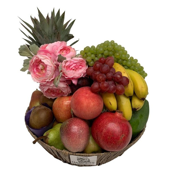 Fruit Baskets Delivered | Peony Pink Silk Flowers