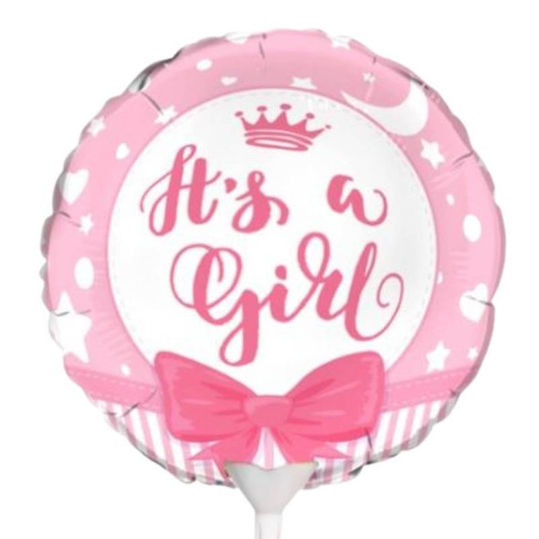 Foil Balloon 9" (22.5cm Dia) Baby Girl