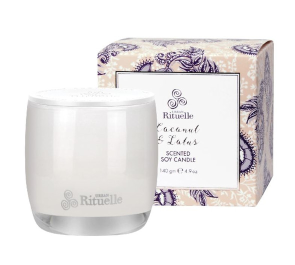 Urban Rituelle | Coconut & Lotus Soy Scented Candle - 140g