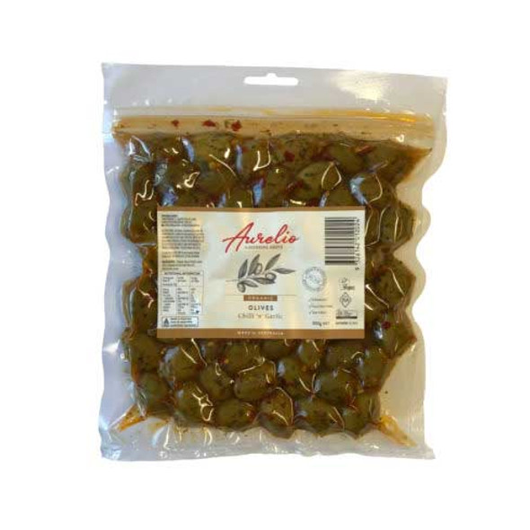 Aurelio Chilli n Garlic Organic Olives