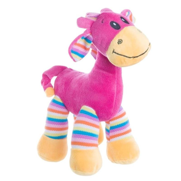 Gabby Giraffe Bright Striped Hot Pink Soft Toy
