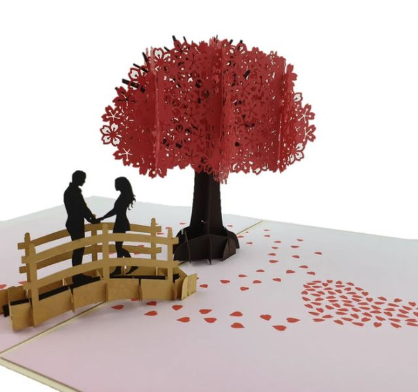 Pop Up Cards | Cherry Blossom Love Scene