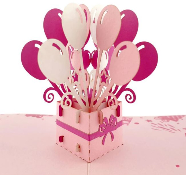 Pop Up Cards | Pink Balloon Bouquet