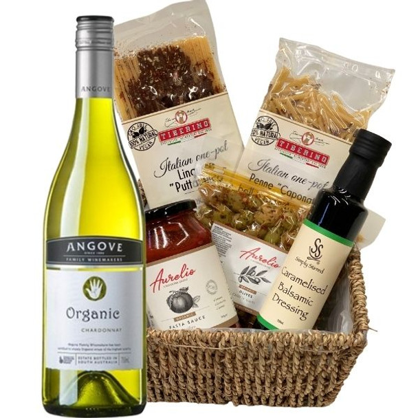 Gourmet Picnic Hamper | White Wine + Olives