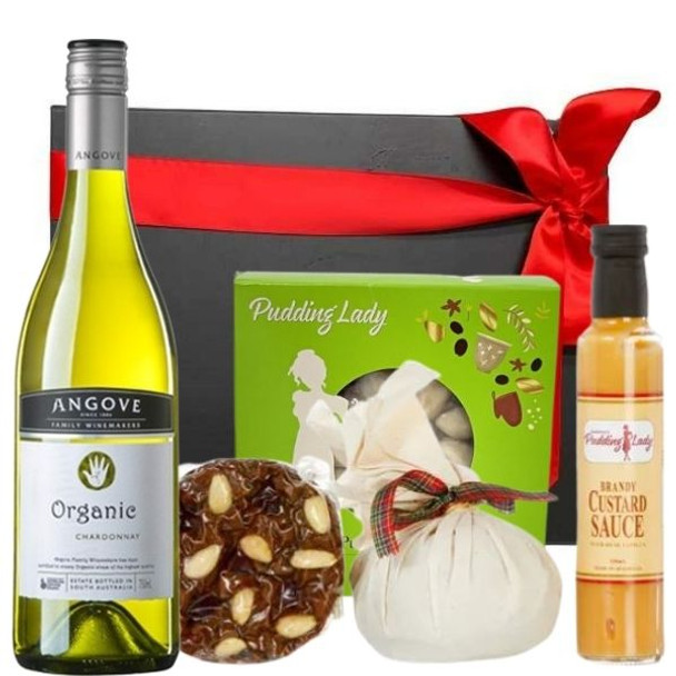 Angove Organic Wine | Christmas Gift Boxes | White Wine Hamper | Pudding Lady