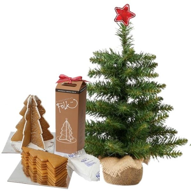 Live Christmas Tree + Gingerbread Folk Xmas Tree